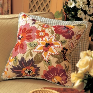 Glorafilia Tapestry Kit Premium Tapestry Kit Cushion Front Needlepoint Kit Persian Flowers