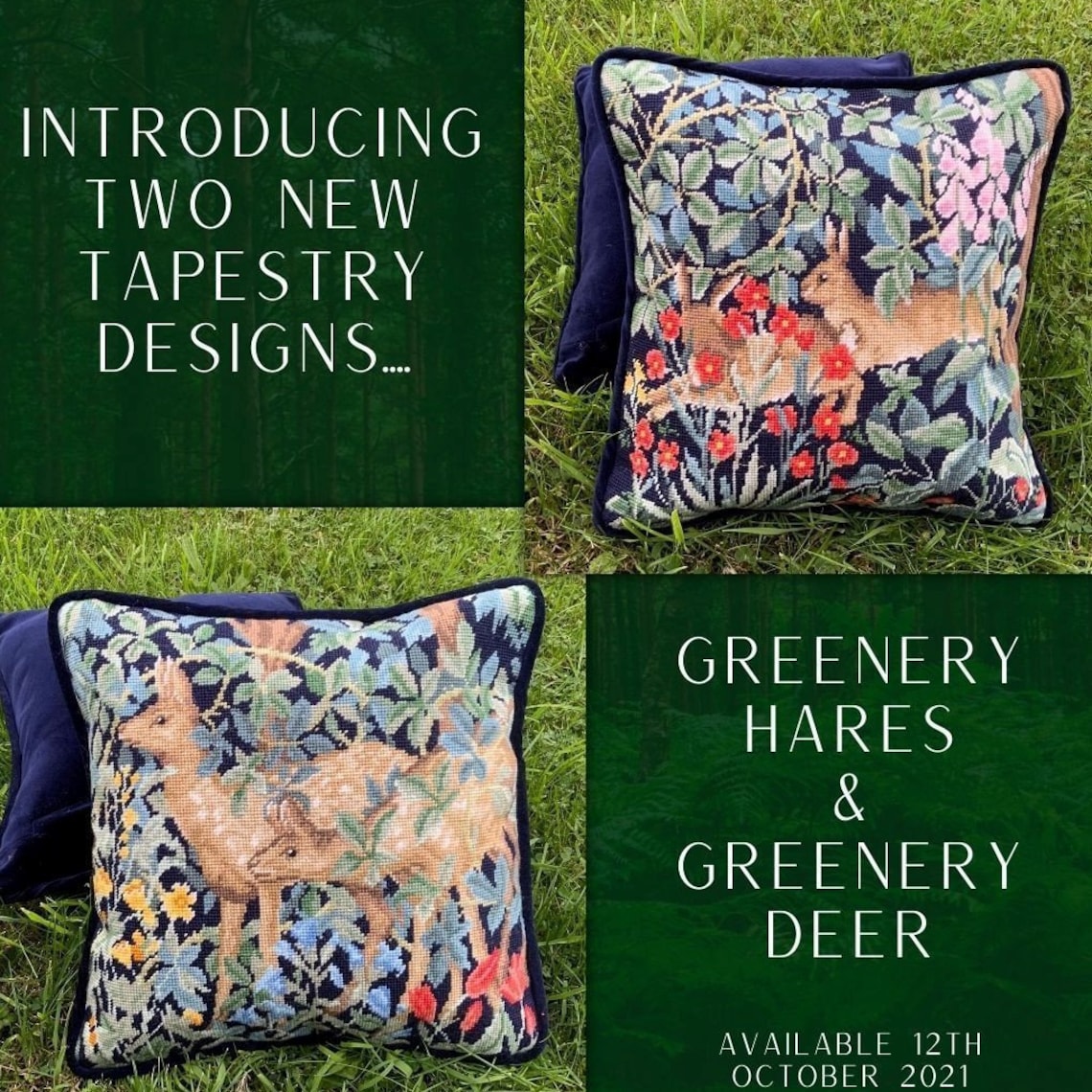 Tapestry Kit Needlepoint Kit William Morris Greenery Hares Etsy