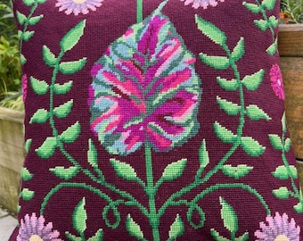 Tapestry Kit, Needlepoint Kit - Begin the Begonia, 12 holes per inch colour printed canvas, by Nel Whatmore