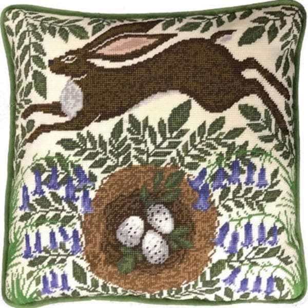 Tapestry Kit, Needlepoint Kit - Spring Hare Tapestry Kit by Catherine Rowe