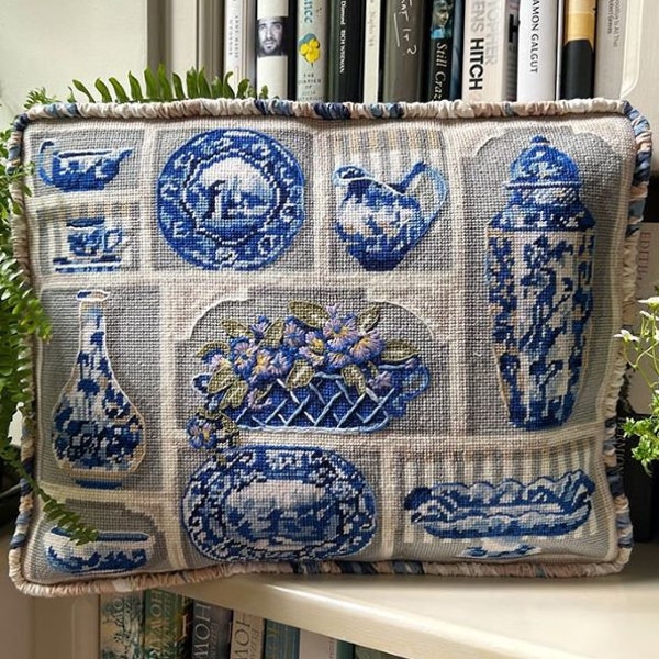 Tapestry Needlepoint Kit – English China Collection - Premium Tapestry Kit Cushion Front - Glorafilia