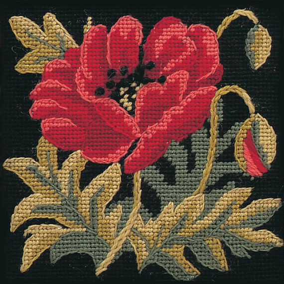 Tapestry Kit, Needlepoint Kit Victorian Miniature Floral Tapestry