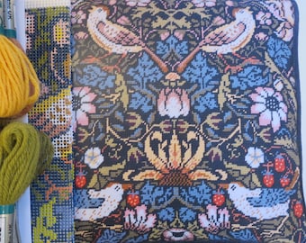 Tapestry Kit, Needlepoint Kit - William Morris, Strawberry Thief