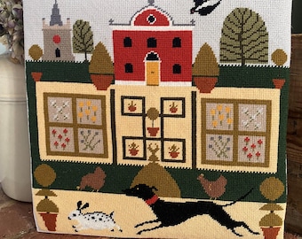 Tapestry Kit, Needlepoint Kit - Country Life - English Country Landscape, 12 holes per inch colour printed canvas, by Catriona Hall