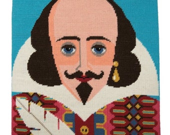 Gobelin, Nadelspitzen Kit - William Shakespeare - 12 Löcher pro Zoll farbig bedruckte Leinwand - Appletons Tapestry Kit