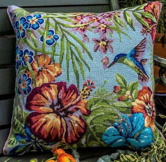 Tapestry Needlepoint Kit Tropical, Hummingbird Premium Tapestry