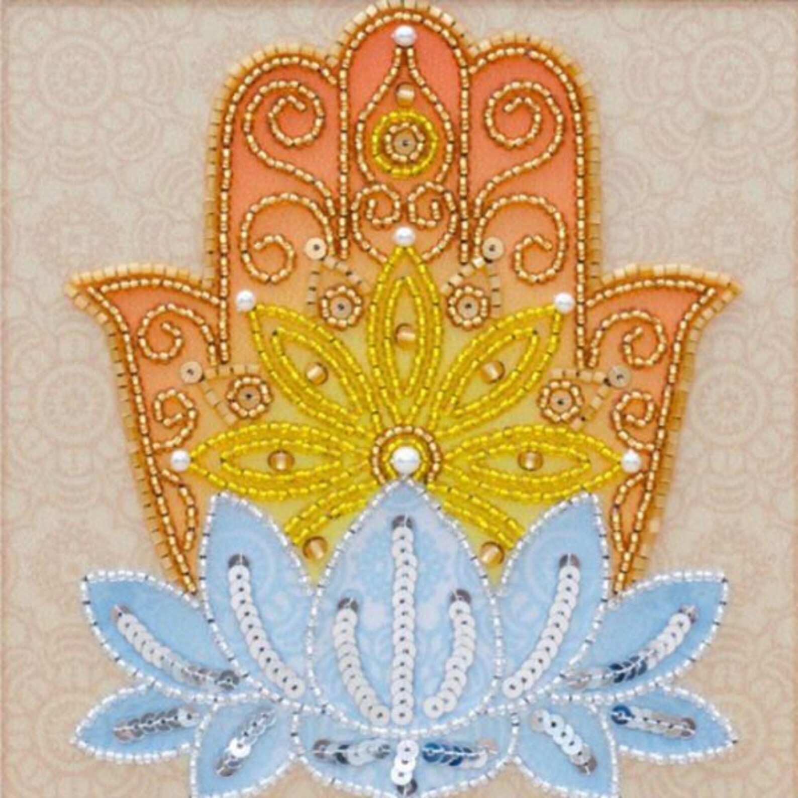 Hamsas Hand Bead Embroidery Kit Hand Bead Embroidery Kit - Etsy UK
