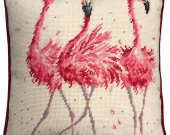Tapestry Kit, Needlepoint Kit - Pink Ladies, Flamingos by Hannah Dale, Wrendale Designs