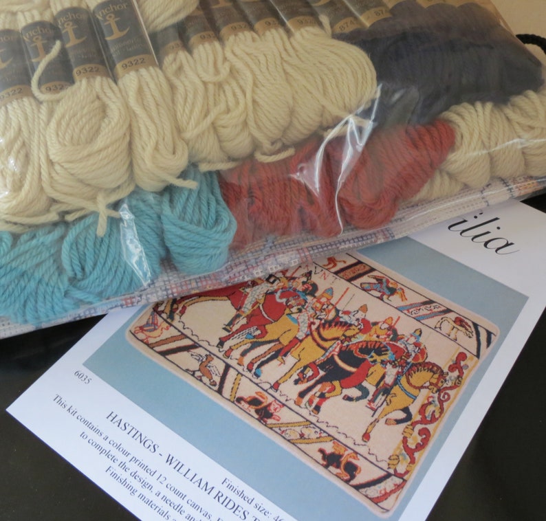 William Rides to War Tapestry Needlepoint Kit \u2013 Bayeux Tapestry Battle of Hastings Premium Tapestry Kit Cushion Front Glorafilia