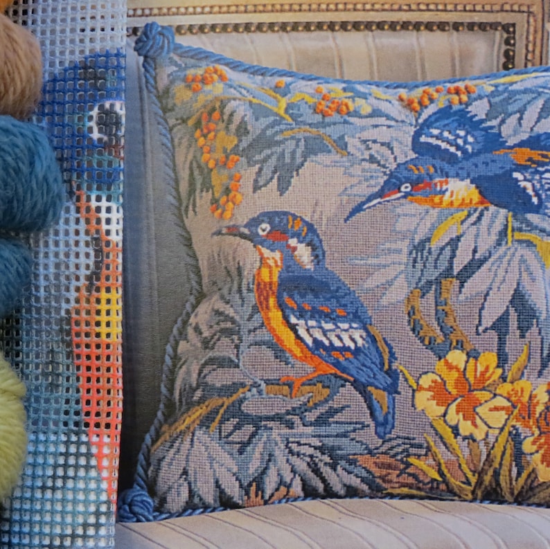 Tapestry Needlepoint Kit Kingfishers Premium Tapestry Kit Etsy