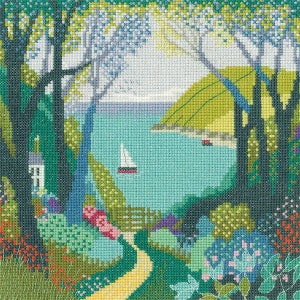 COUNTED Cross Stitch Kit- The Haven Cross Stitch Kit, Modern Art Cross Stitch Needlecraft Kit, Mel Rodicq Art