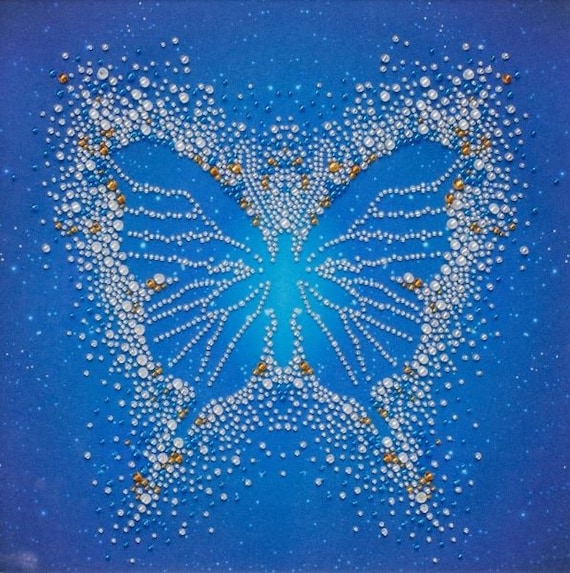 Butterfly Silhouette Bead Embroidery Kit, Bead Work Embroidery Kit  Printed Embroidery Kit, Modern Bead Embroidery Complete Kit