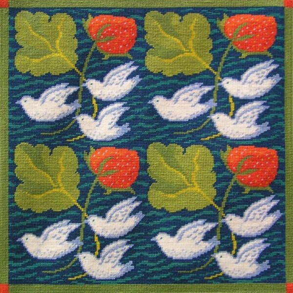 Kit arazzo, Kit agugliato - Arazzo a punta di agugliato stampato voysey Birds and Strawberries - Fei