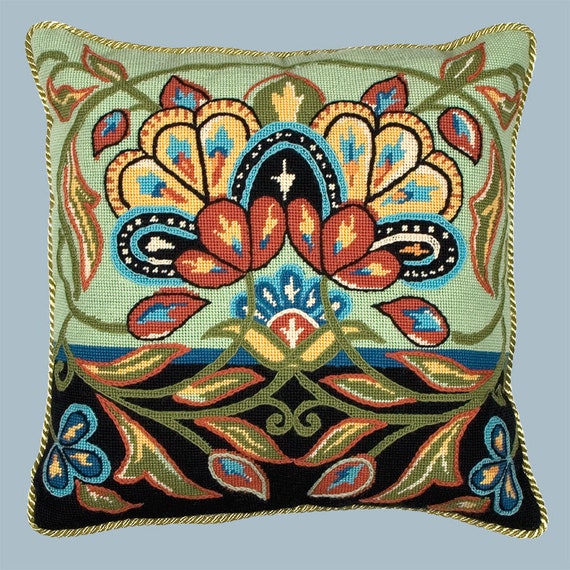 Glorafilia Tapestry Kit Premium Tapestry Kit Cushion Front Needlepoint Kit Persian Flowers