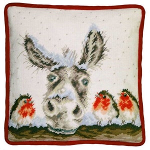 Tapestry Kit, Needlepoint Kit - Christmas Donkey by Hannah Dale, Wrendale Designs