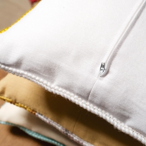 Cushion Back with Zipper, Cotton Pillow Backing with Zip -Backing for Tapestry, Needlepoint, Embroidery Cushions-Ecru/Cream/Black/Grey/White