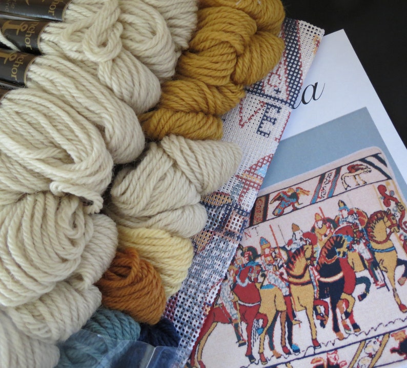 William Rides to War Tapestry Needlepoint Kit \u2013 Bayeux Tapestry Battle of Hastings Premium Tapestry Kit Cushion Front Glorafilia