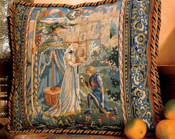 Tapestry Needlepoint Kit – Lancelot and Guinevere - Medieval Premium Tapestry Kit Cushion Front - Glorafilia
