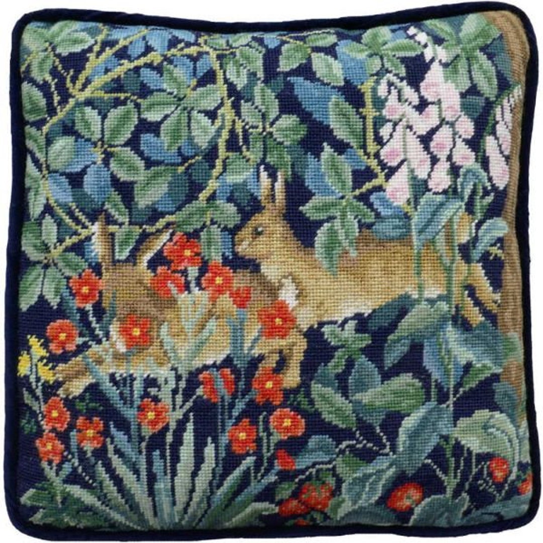 Tapestry Kit, Needlepoint Kit William Morris Greenery Hares Arts and