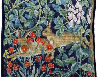 Tapestry Kit, Needlepoint Kit - William Morris Greenery Hares - Arts and Crafts