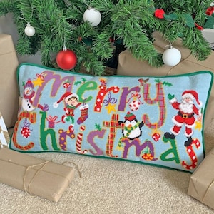 Tapestry Kit, Needlepoint Kit - Merry Christmas Tapestry Kit by Jenny Barton, Festive Needlepoint Kit, Christmas Tapestry Kit
