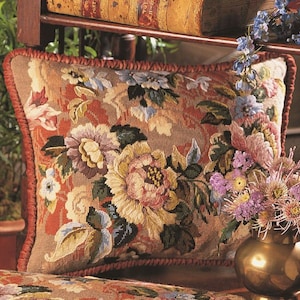 Tapestry Needlepoint Kit – Rococo Flowers - Premium Tapestry Kit Cushion Front - Glorafilia