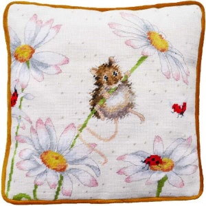 Tapestry Kit, Needlepoint Kit - Daisy Mouse by Hannah Dale, Wrendale Designs