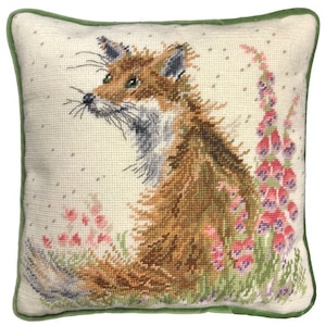 Tapestry Kit, Needlepoint Kit -Amongst the Foxgloves by Hannah Dale, Wrendale Designs