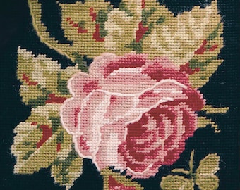 Tapestry Kit, Needlepoint Kit - Victorian Miniature Floral Tapestry Needlepoint Kit - Rose - Glorafilia