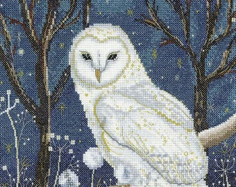Borduurpakket, Spirit Guide telpatroon - Fantasy White Owl borduurpakket handwerken