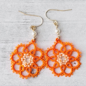 Flower Tatting Lace Earrings