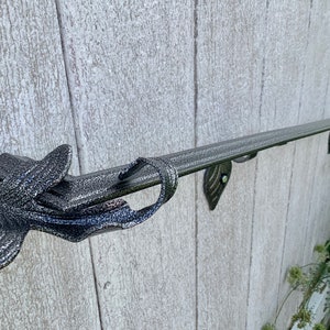 Custom Made | Wrought Iron Leaf Handrail | Custom Forged Leaf Bracket | HAND FORGED in the USA | Sandblasted & Powder Coated