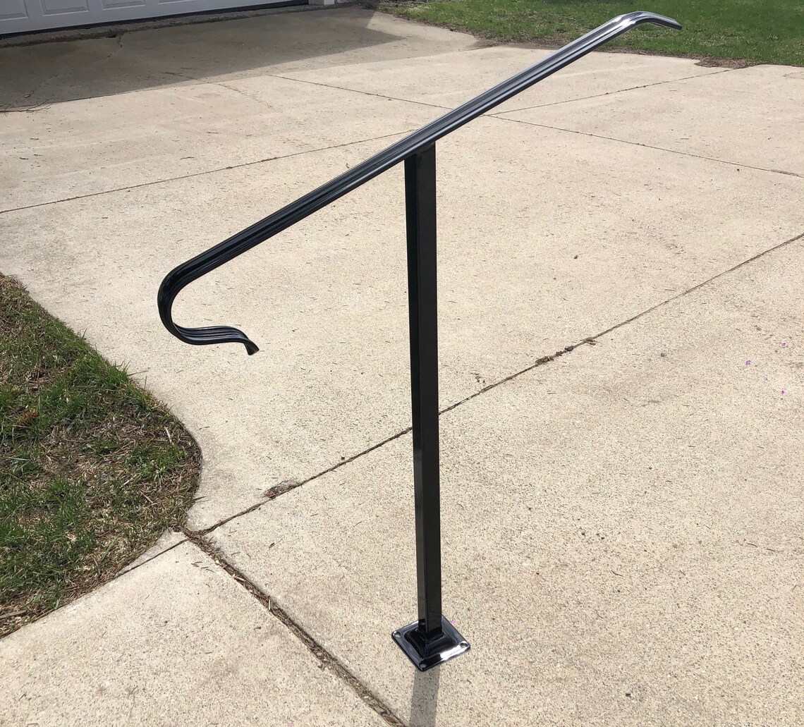 Iron Railing Custom Handrail Sand Blasted Powder Coated Wrought Iron Handrail Etsy