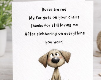 DIGITAL Funny Dog Lover Card, Shedding Dog Joke Card, Cute Puppy Greeting Card, Pet Humor Gift, PNG Download 15x15cm