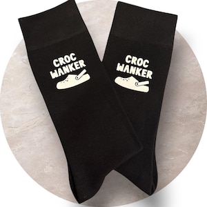 CROC WANKER Funny Socks, Novelty Socks (UK 6-12)