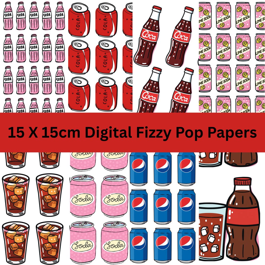 Fizzy Pop Digital Papers for Card Craft, Scrapbooking (15x15cm) - Etsy