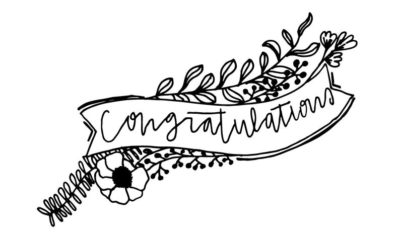 Digital Downloads Pack Hand drawn Congratulations image 1