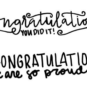 Digital Downloads Pack Hand drawn Congratulations image 3