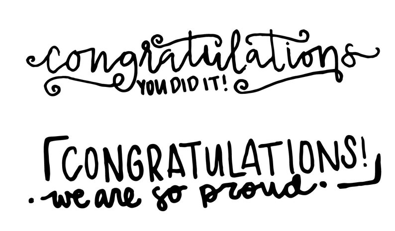 Digital Downloads Pack Hand drawn Congratulations image 3