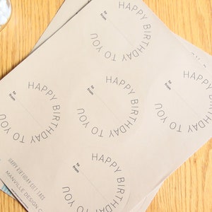 Circular &quot;Happy Birthday to You&quot; Gift Tag Sticker Set