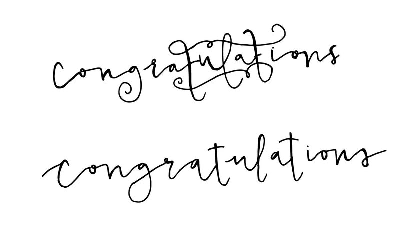 Digital Downloads Pack Hand drawn Congratulations image 4