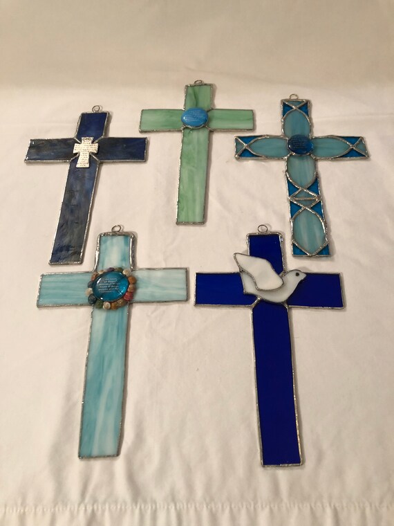 Stained Glass Cross for Window Hanging Etsy