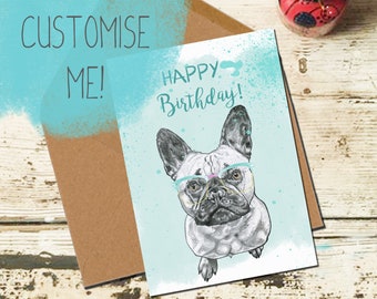 French Bulldog Card | French Bulldog Birthday Card | Birthday Card | Dog Birthday Card | Dog Greetings Card