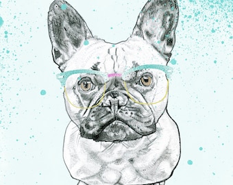 French Bulldog Print from Original Drawing | French Bulldog Wall Art | Dog Lover Gift | Dog Print