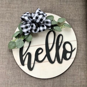 Hello Wood Sign, Shiplap Sign, Custom Shiplap Sign, Modern Farmhouse Decor, Monogram Shiplap Sign