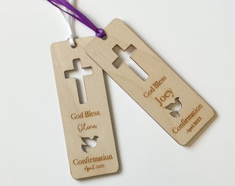 Bible Bookmark, Personalized Bookmark, Catholic Confirmation Gift, Catholic Baptism Gift, Catholic First Communion Gift, Wood Engraved Gift