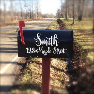 Mailbox Decal Address with Last Name, Mailbox Address, Mailbox Lettering, Mailbox Stickers, Mailbox Monogram, Mailbox Vinyl Decal