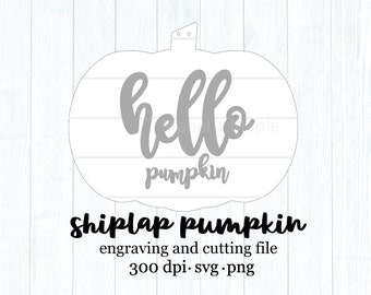 Pumpkin SVG PNG Clip Art, Farmhouse Shiplap Pumpkin, Laser Cutting Design Files, Glowforge Design Files, Cut Files, Clip Art