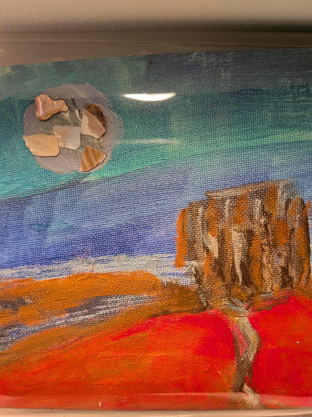 Desert Themed Multimedia Shell Collage on Canvas (unframed) - Etsy