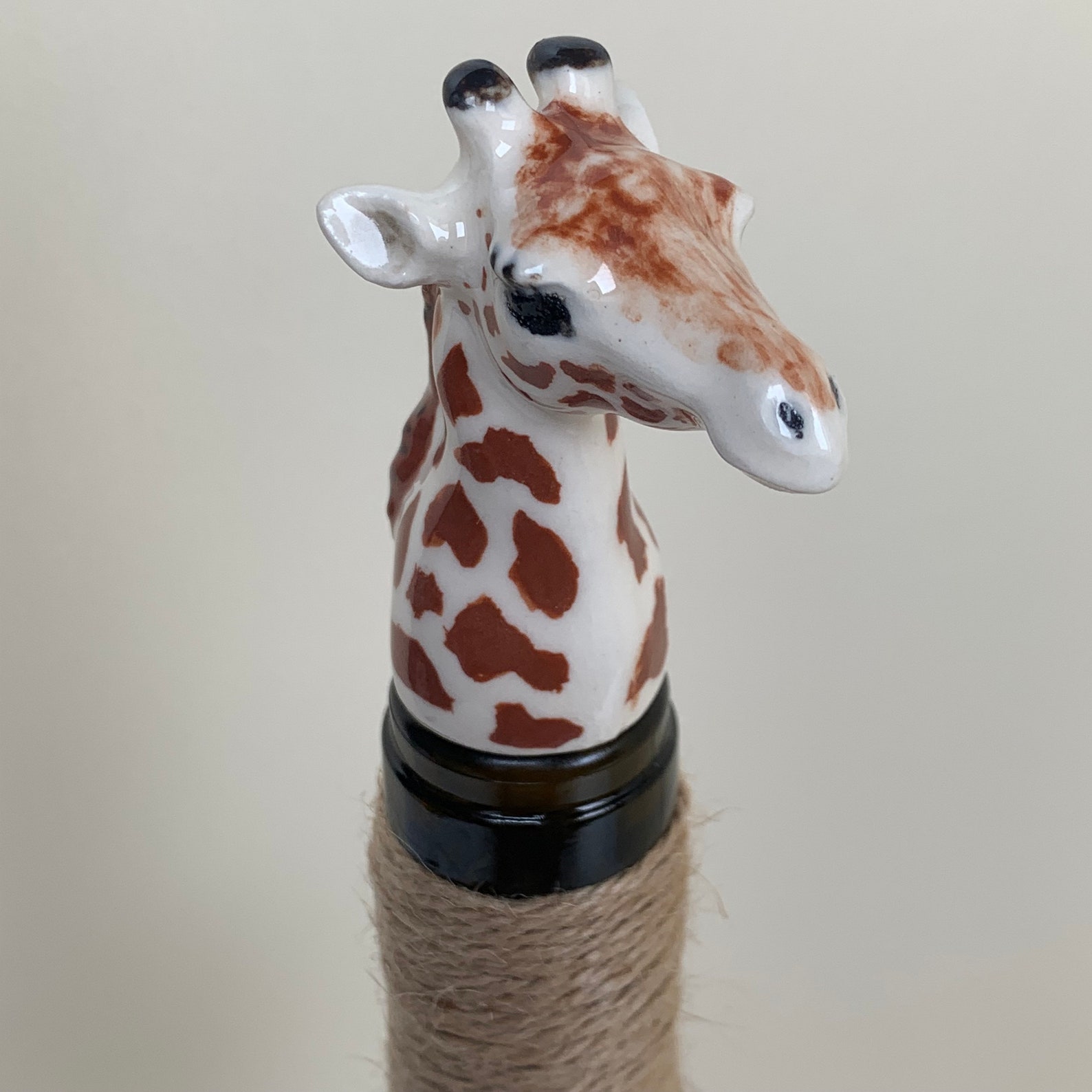 Giraffe Wine Bottle Stopper Handmade Porcelain Etsy UK